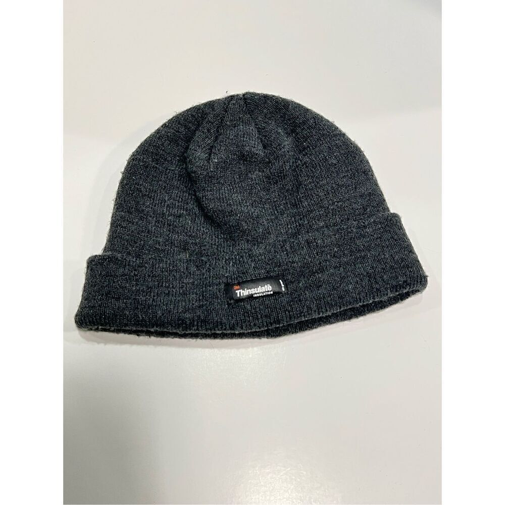 Rare Thinsulate Insulation 40 g Knit Gray Beanie Hat One Size Adult